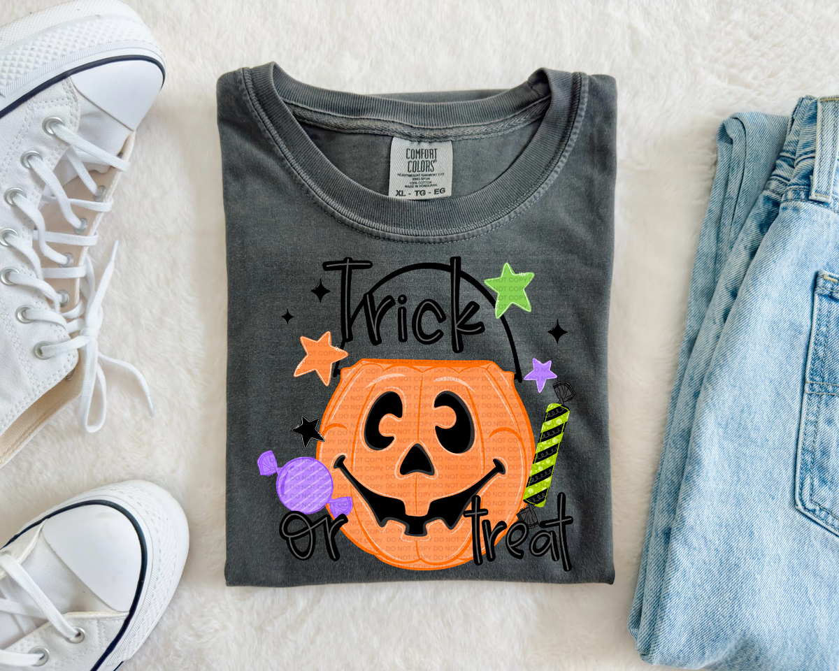 Trick or treat bucket and candy (SCG) DTF Transfer