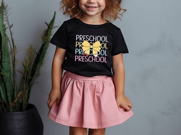 Preschool Word Stacked (Pencil Bow) 42243 DTF transfer