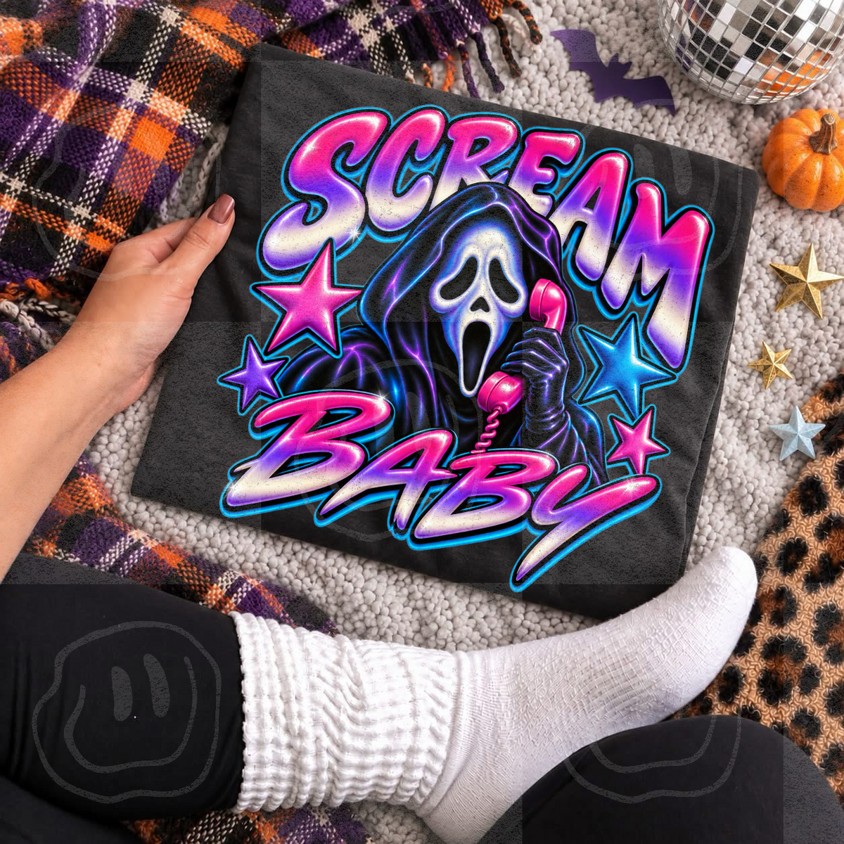 Scream baby GF neon faux airbrush (Unhinged) DTF Transfer
