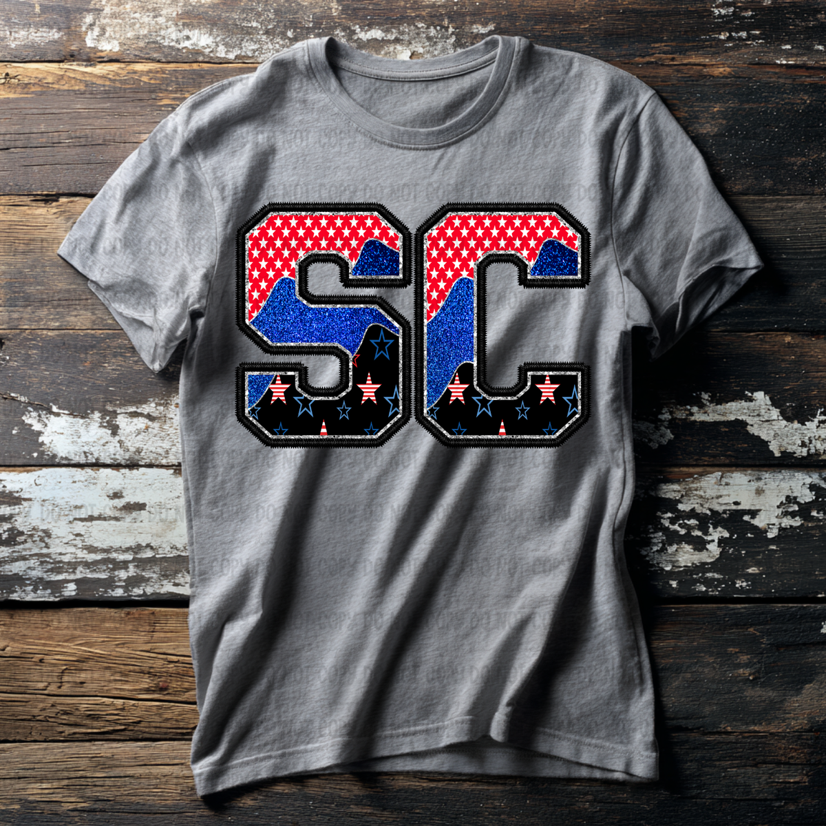 SC (red blue and black filled) (Revel) DTF Transfer