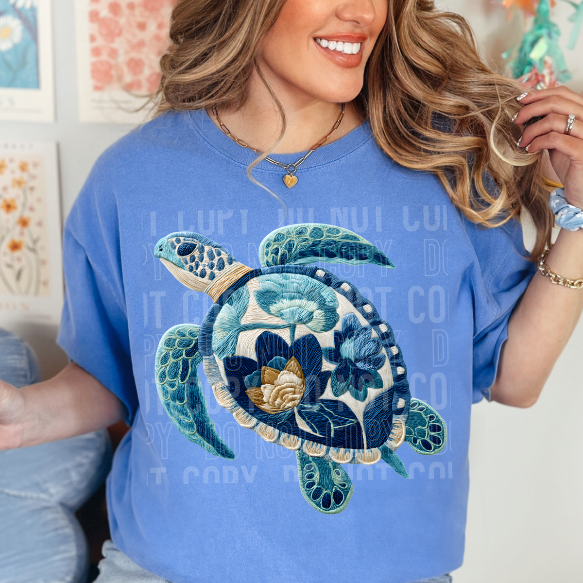 Yarn faux sea turtle (SBB) DTF Transfer
