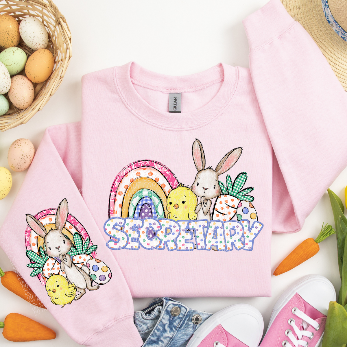 Secretary rainbow chick bunny (CITY) DTF transfer