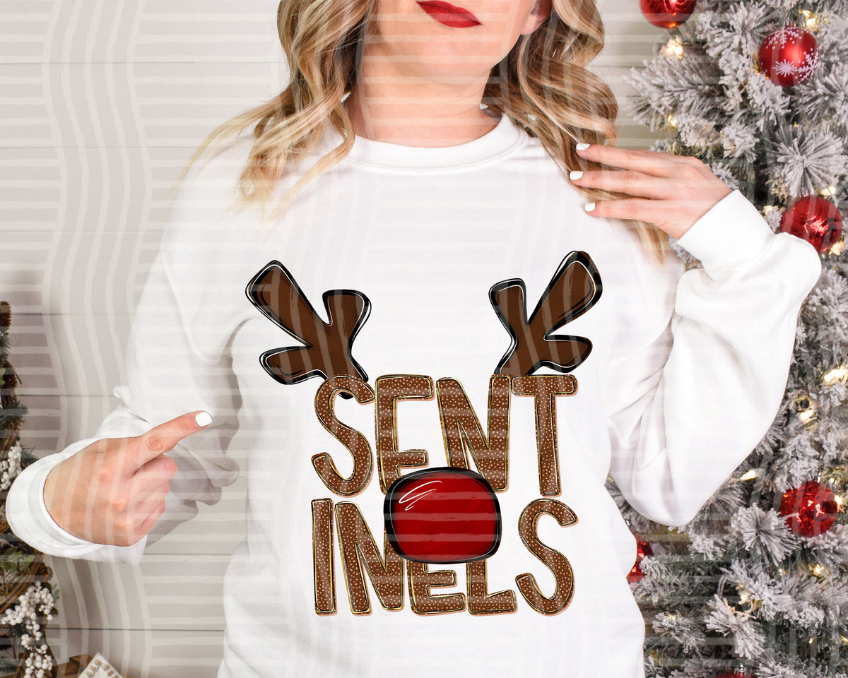 sentinels deer antlers mascot red nose (caplinger) DTF Transfer
