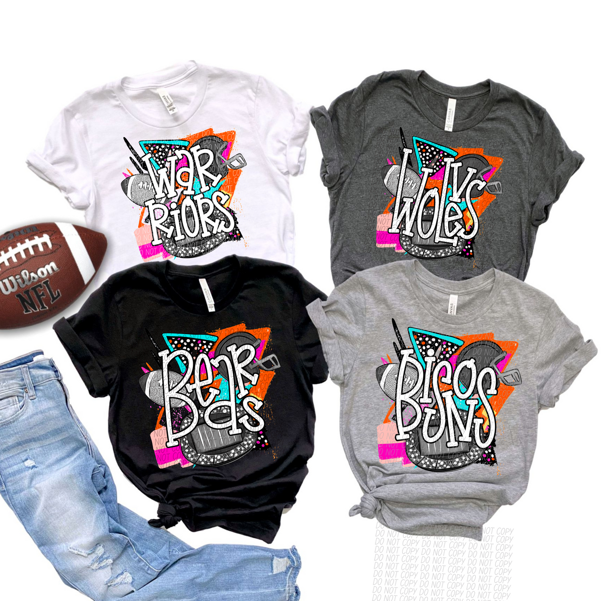 Bright Retro Football Mascots (City)