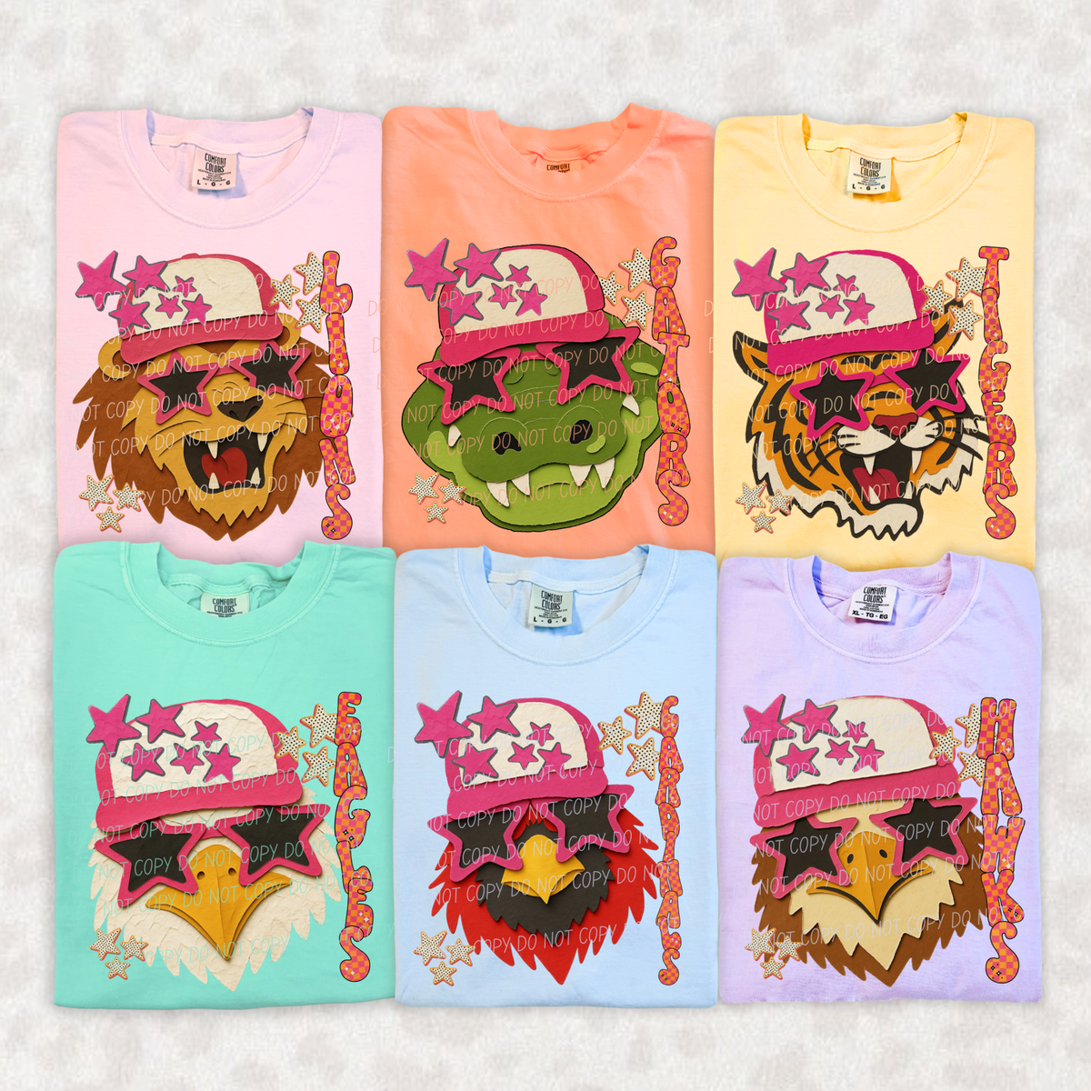 set collage mascot (city) DTF Transfer
