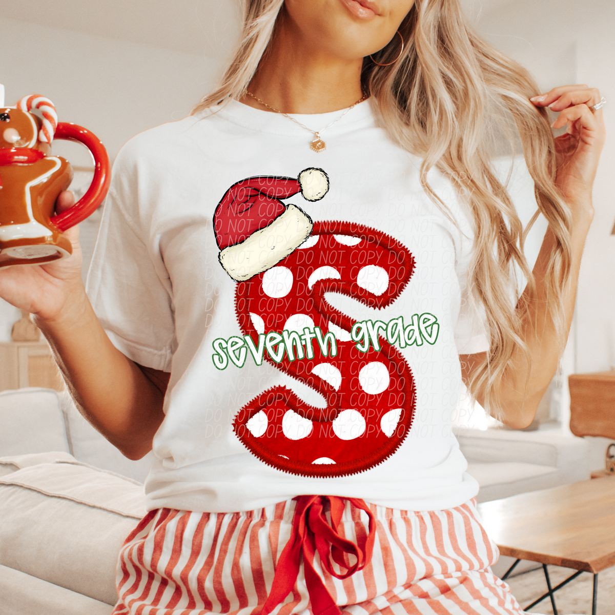 Seventh Grade Christmas Faux Embroidery 66600 DTF transfer