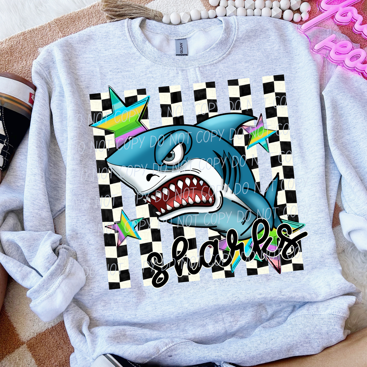 Sharks checker strips (City) DTF Transfer