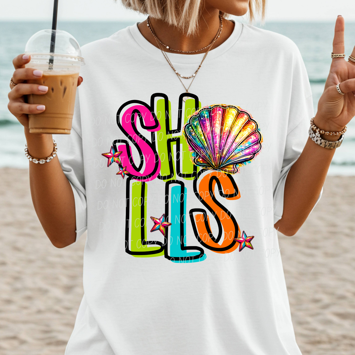 shells rainbow stacked with head (city) DTF Transfer