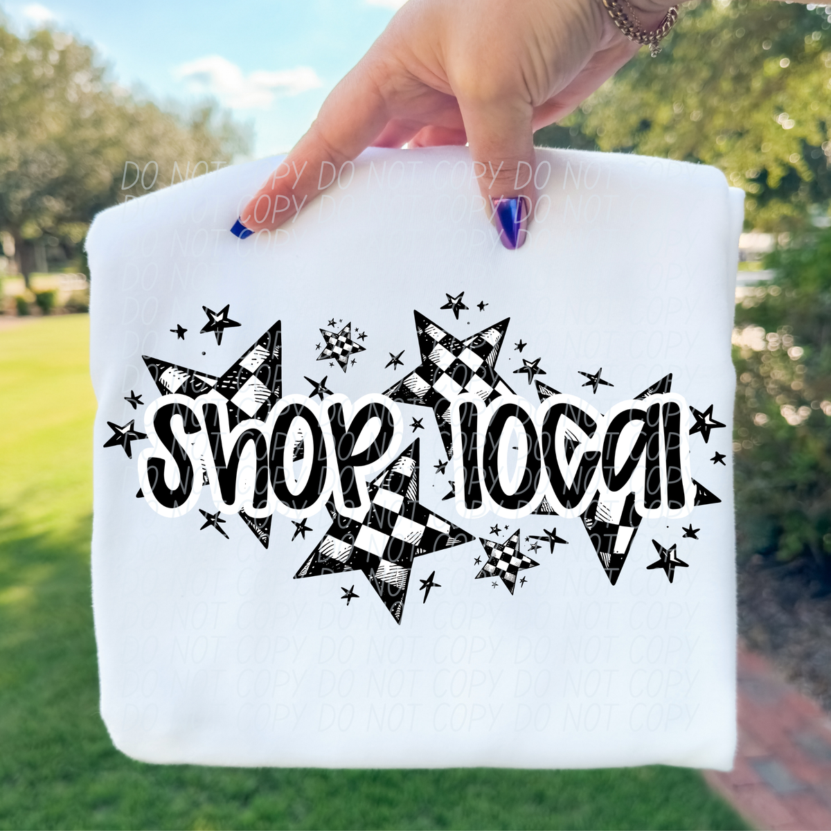 Shop local BLACK and WHITE stars (City) DTF Transfer
