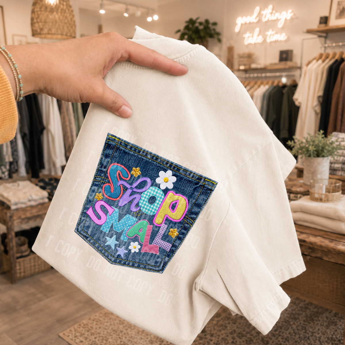 Shop small denim (SBB) DTF Transfer