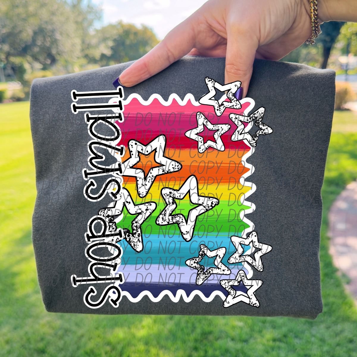 Shop small RAINBOW and stars (City) DTF Transfer