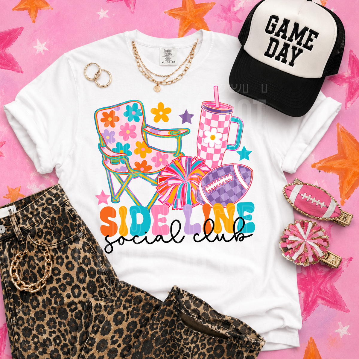 Sideline social club colorful patterns (SBB) DTF Transfer