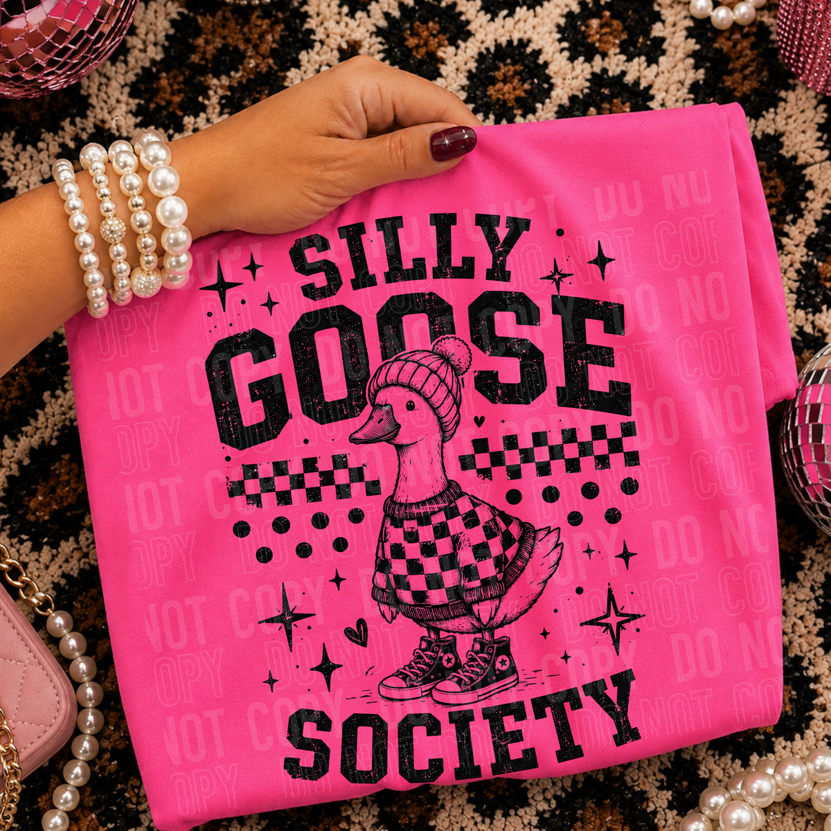 Silly goose society checker sweater (SBB) DTF transfer