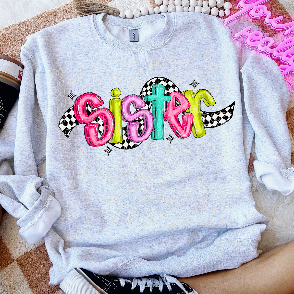 Sister Colorful Checker 74334 DTF Transfer