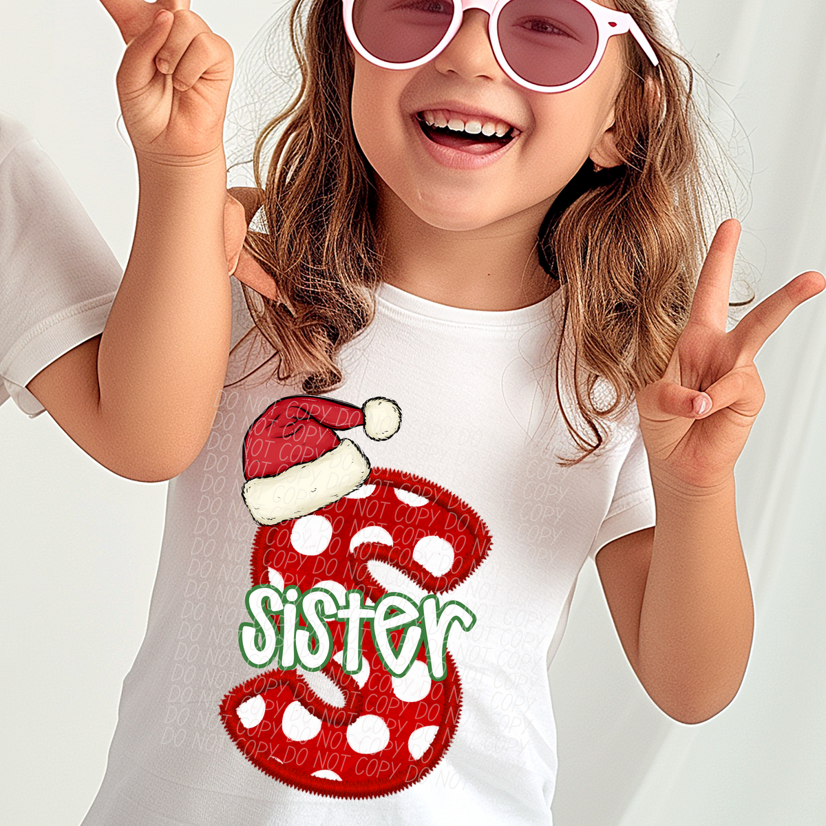 Sister Christmas Faux Embroidery 66602 DTF transfer