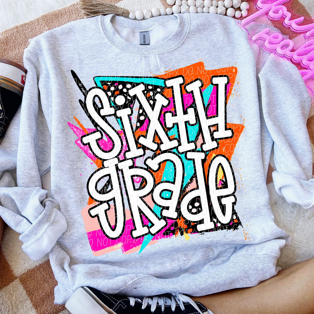 Sixth Grade Bright Retro (CITY) DTF transfer