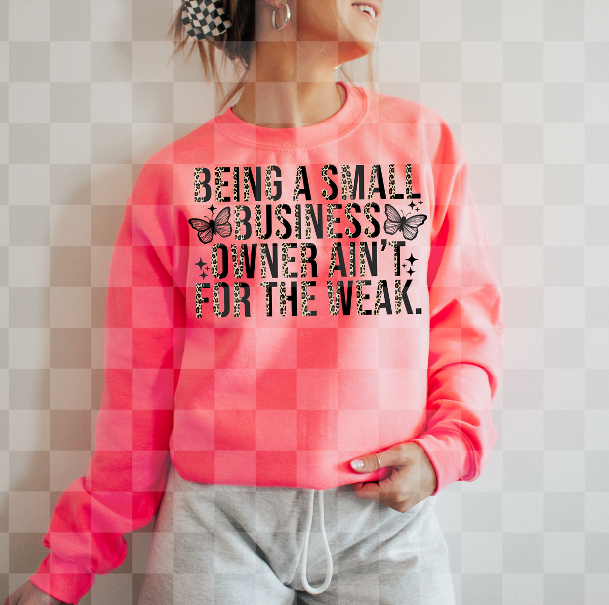 Small business owner ain't for the weak leopard and black (Virgo) DTF Transfer
