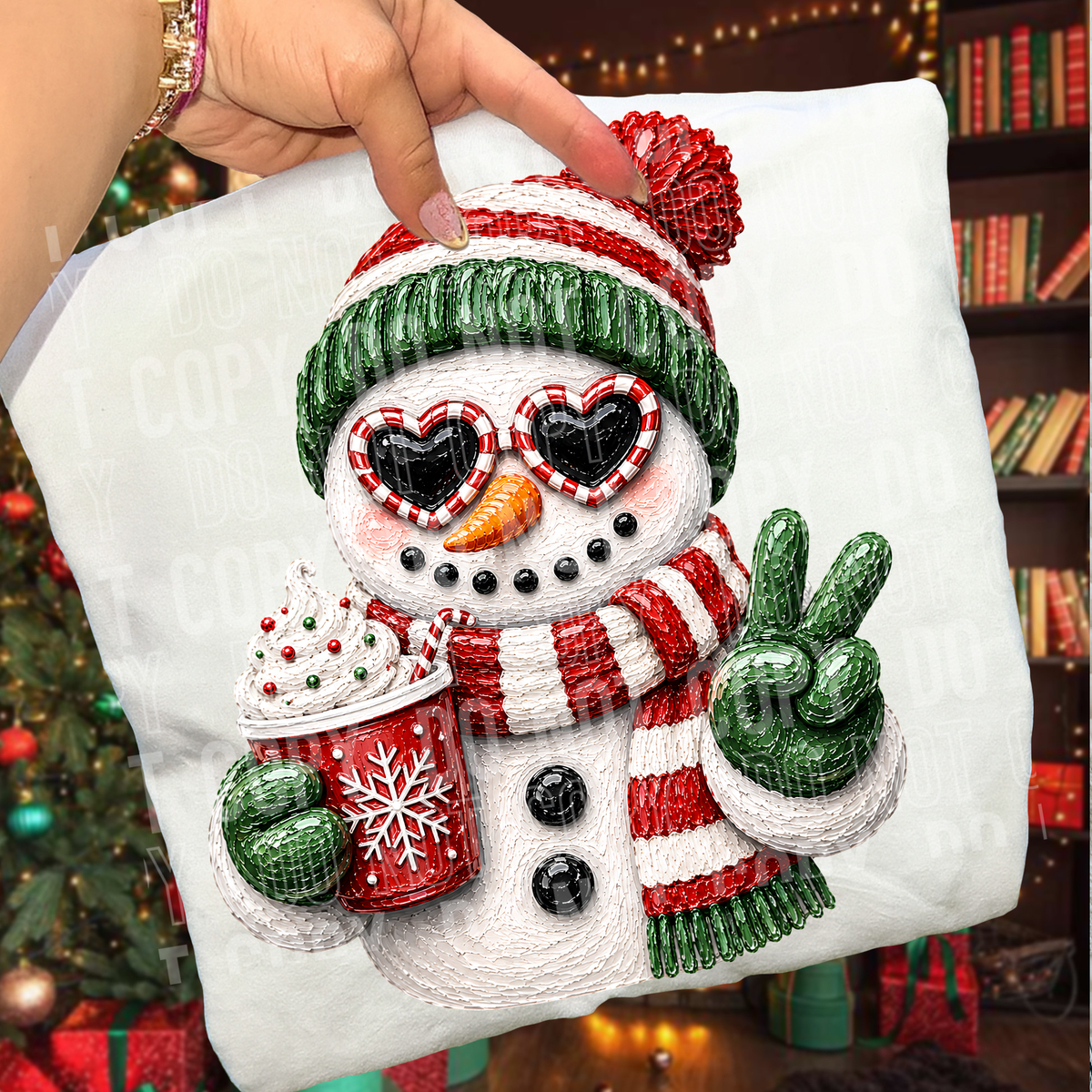 Peace snowman faux painted (SBB) DTF Transfer