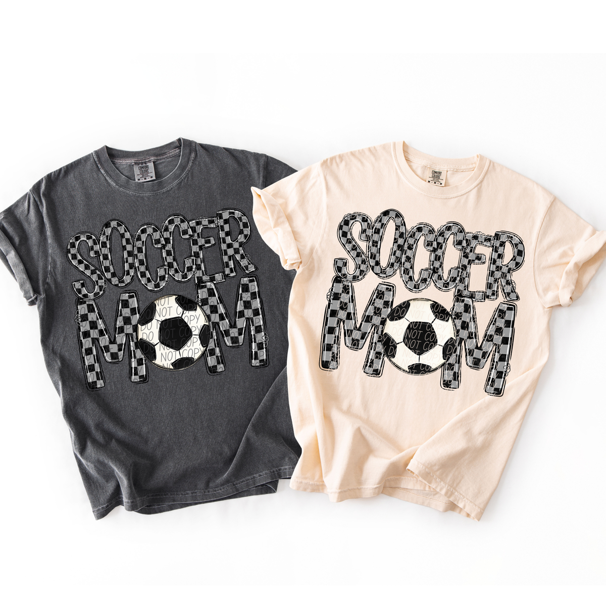 Soccer mom black and gray checkered (City) DTF Transfer