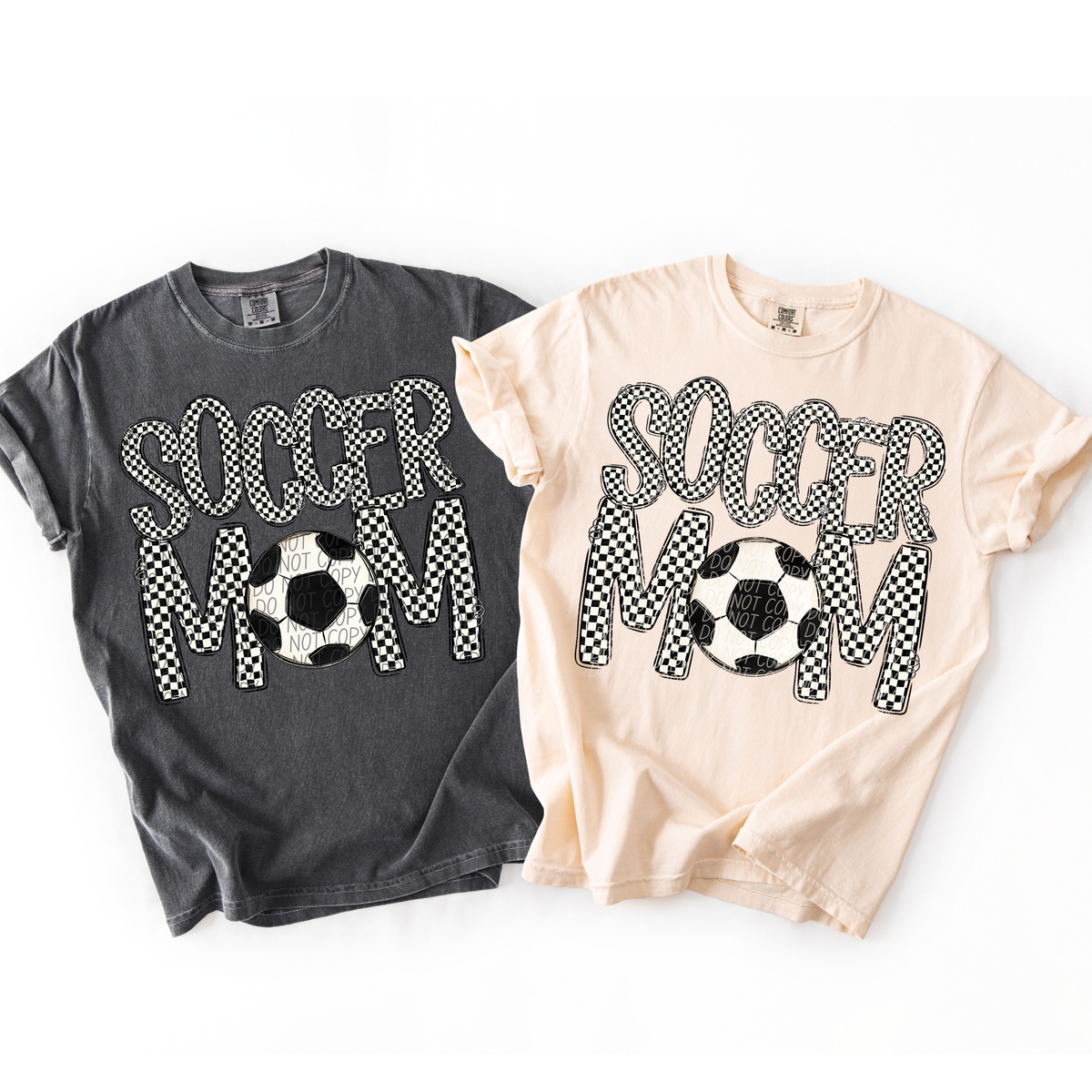 Soccer mom black and white checkered (City) DTF Transfer