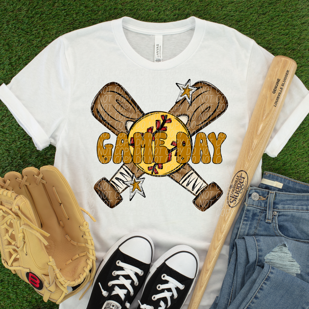 Softball Game Day GOLD (City) DTF Transfer