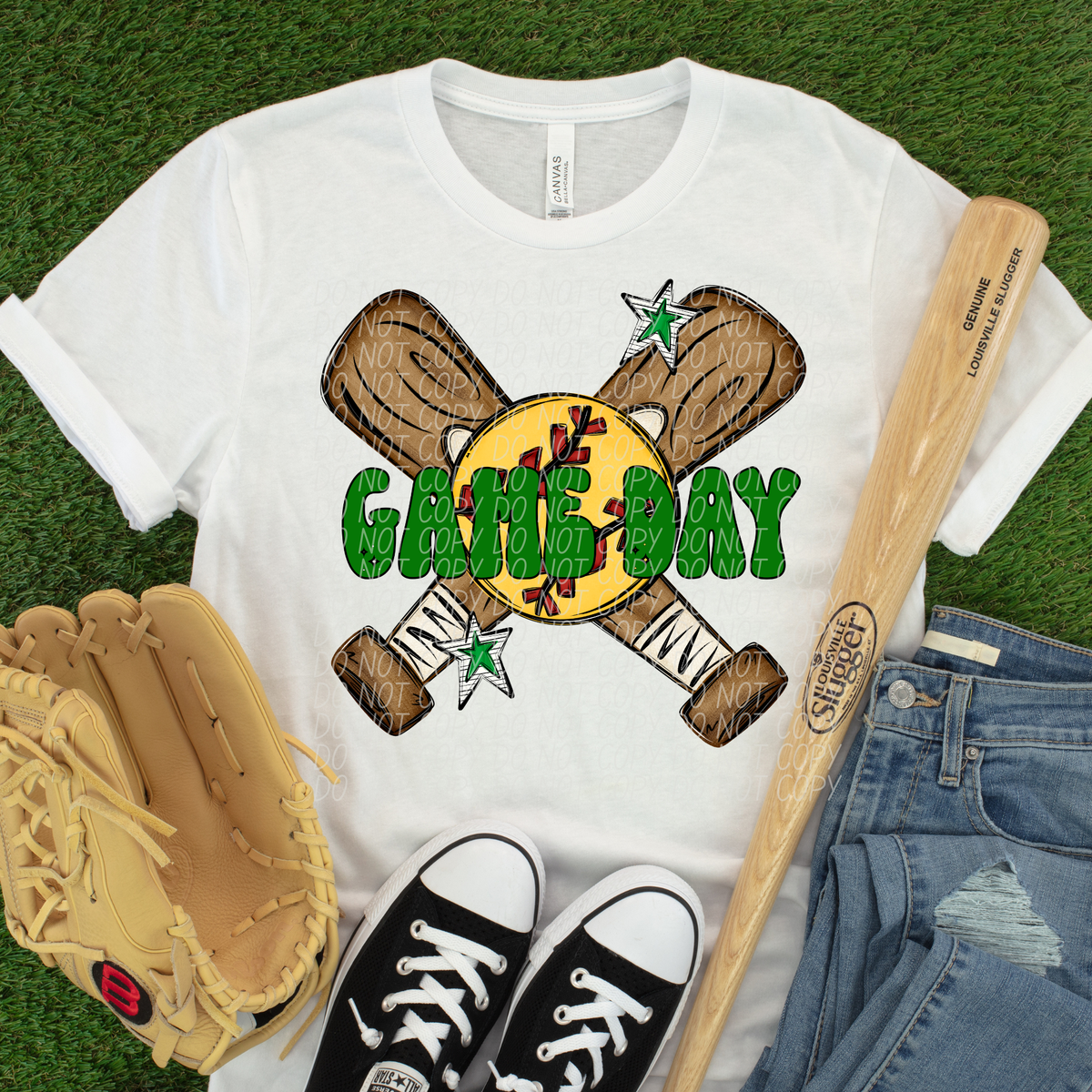 Softball Game Day GREEN (City) DTF Transfer