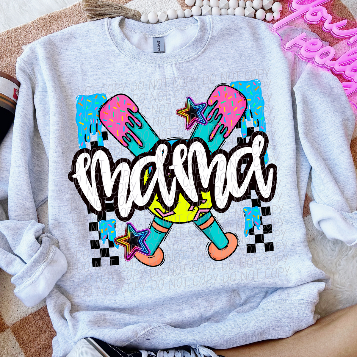 Softball mama bats drip (CITY) DTF transfer