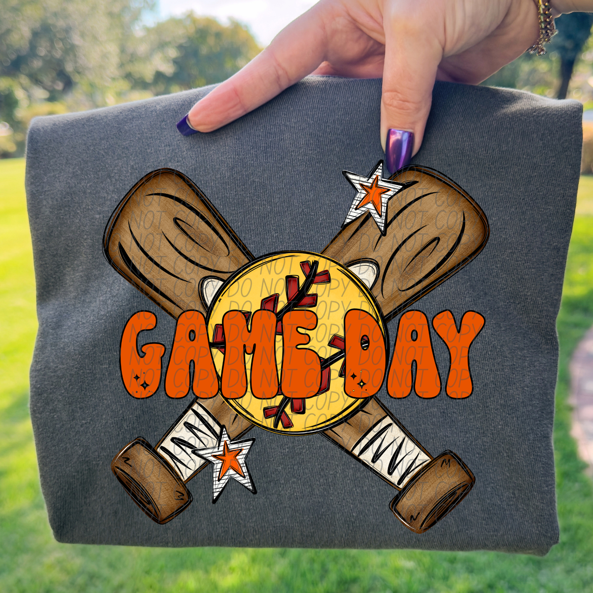 Softball Game Day ORANGE (City) DTF Transfer