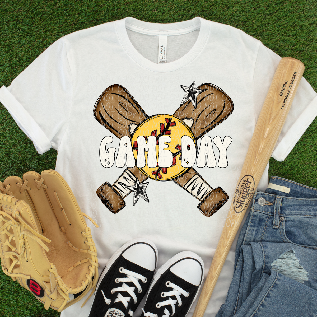 Softball Game Day WHITE (City) DTF Transfer