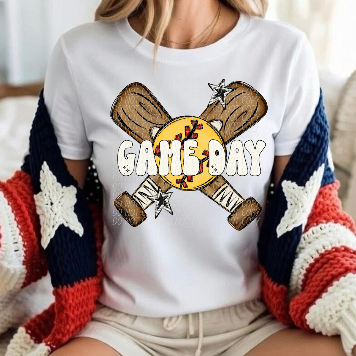 Softball Game Day WHITE (City) DTF Transfer