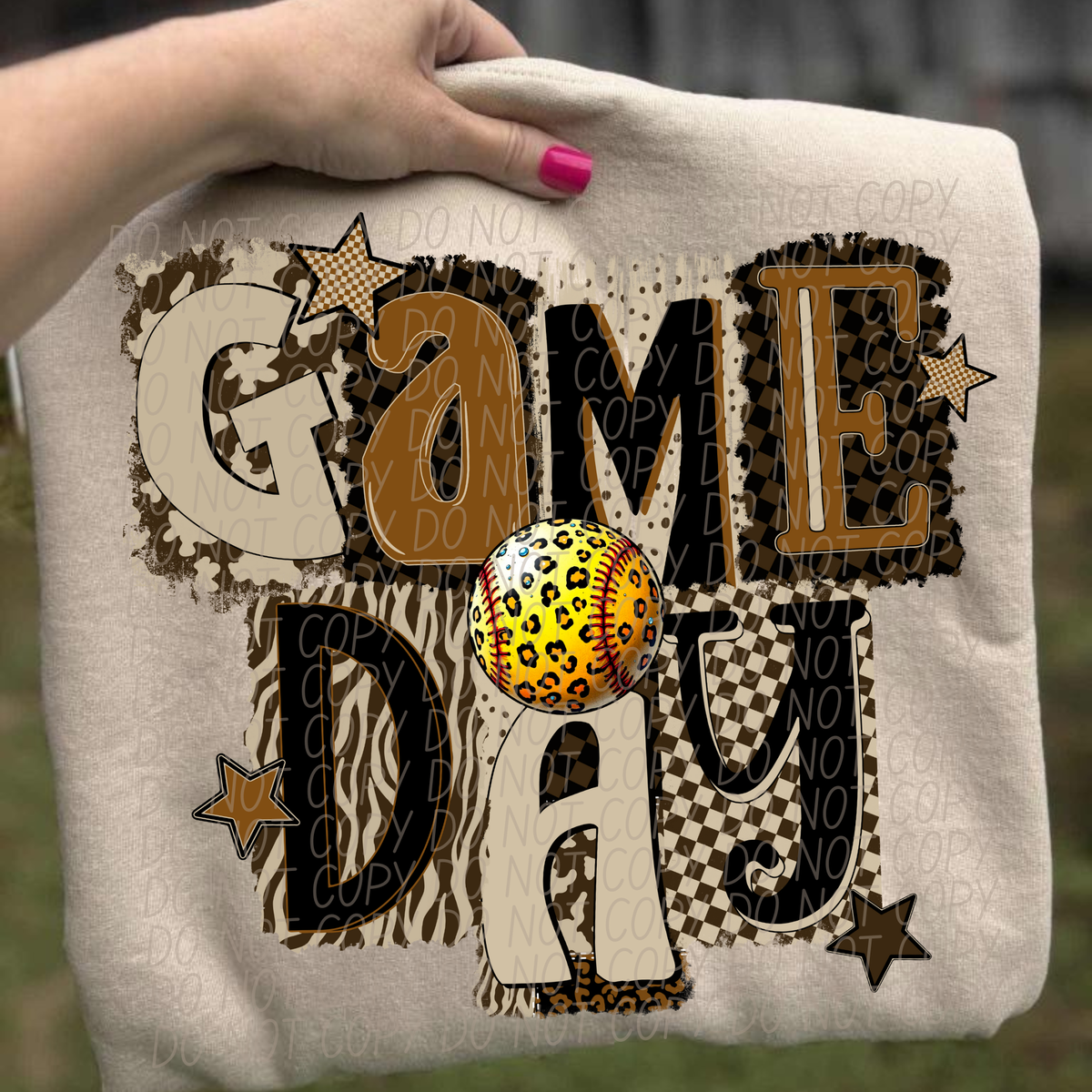 Brown Game Day Softball (City) DTF Transfer