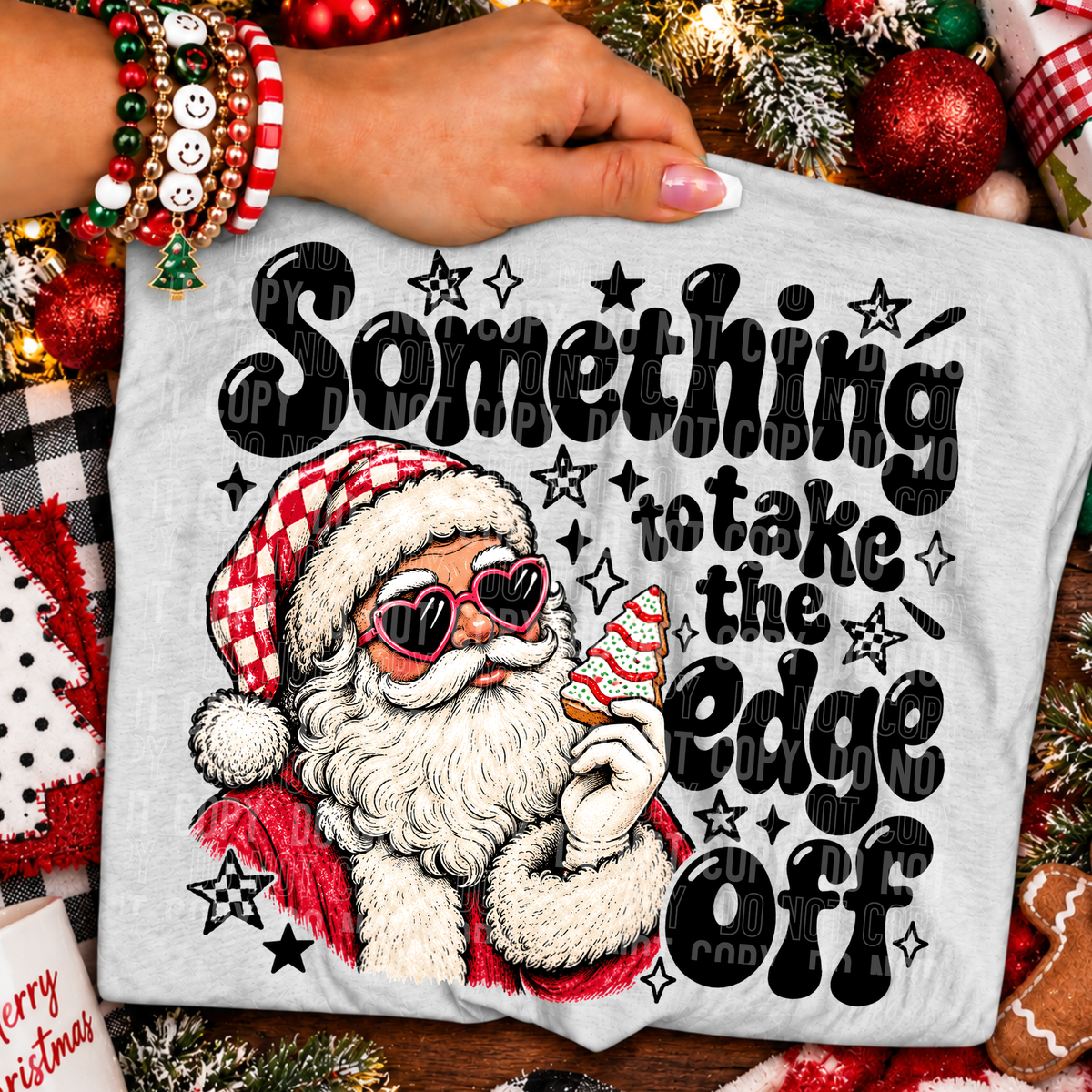 Something to take the edge off Santa tree cake (SBB) DTF Transfer