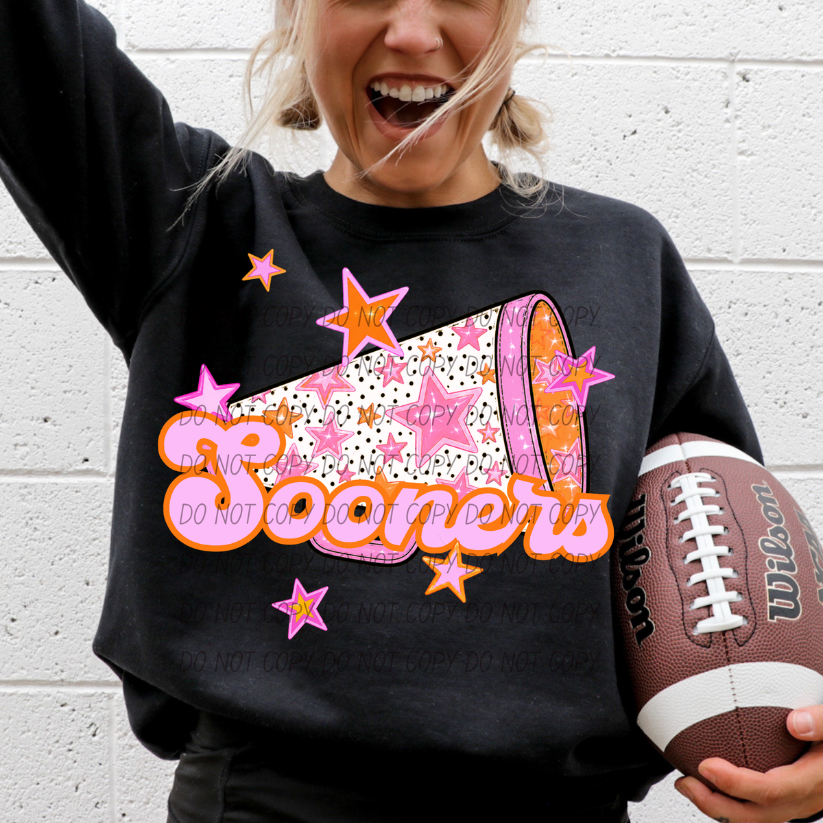 Sooners pink cheer (city) DTF transfer