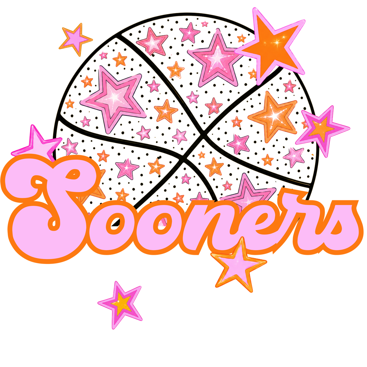 sooners pink basketball (city) DTF transfer