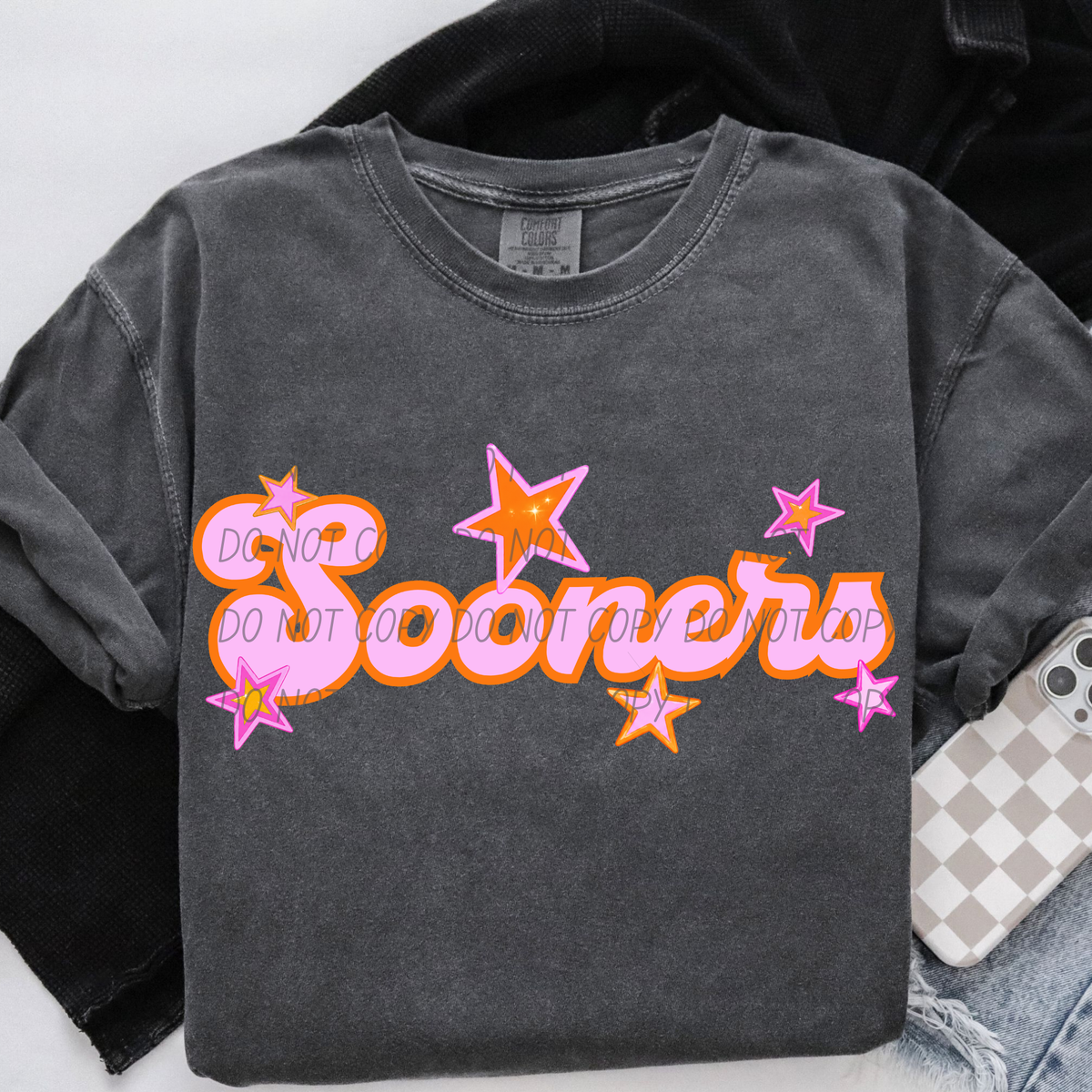 sooners pink orange stars (city) DTF transfer