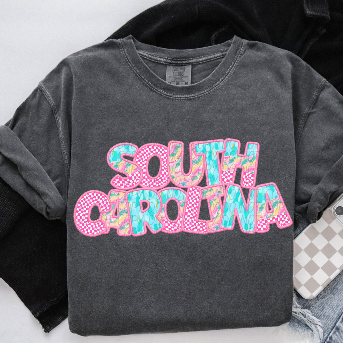 South Carolina spring checkered (CITY) DTF transfer