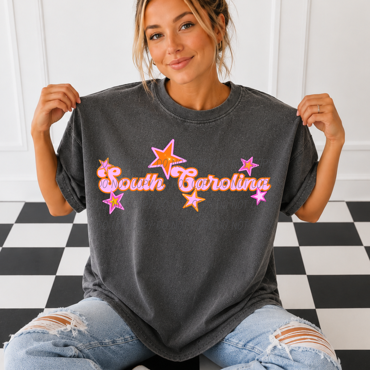 South Carolina pink orange states (City) DTF Transfer