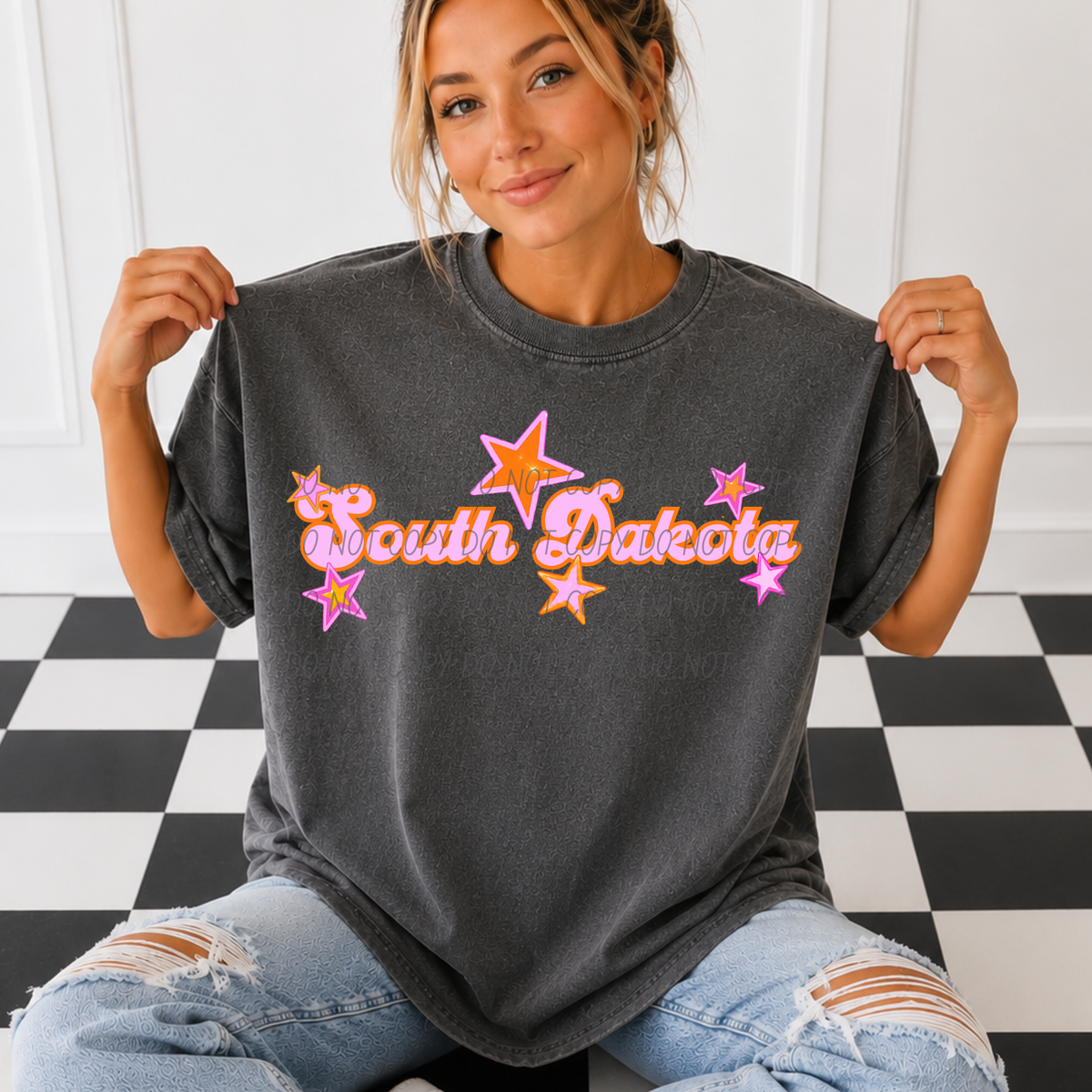 South Dakota pink orange states (City) DTF Transfer