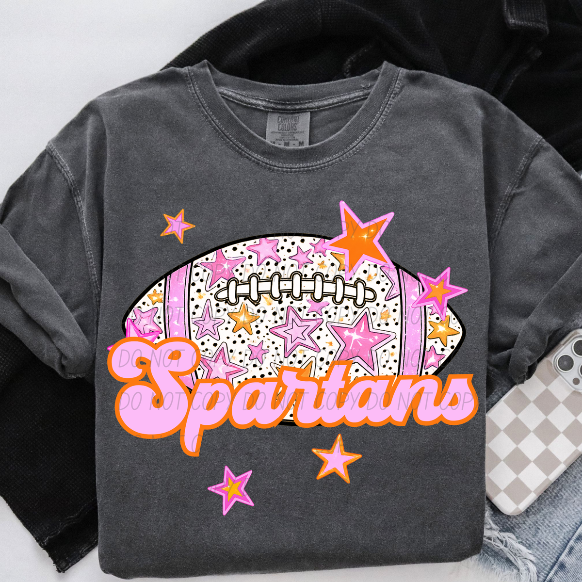 Spartans pink football (city) DTF transfer