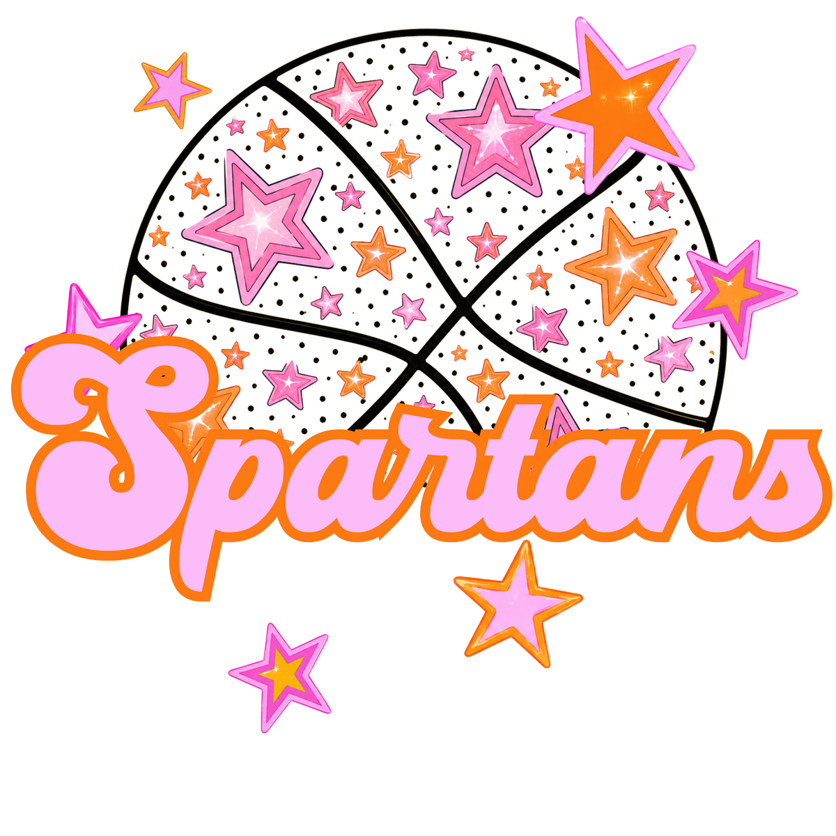 spartans pink basketball (city) DTF transfer