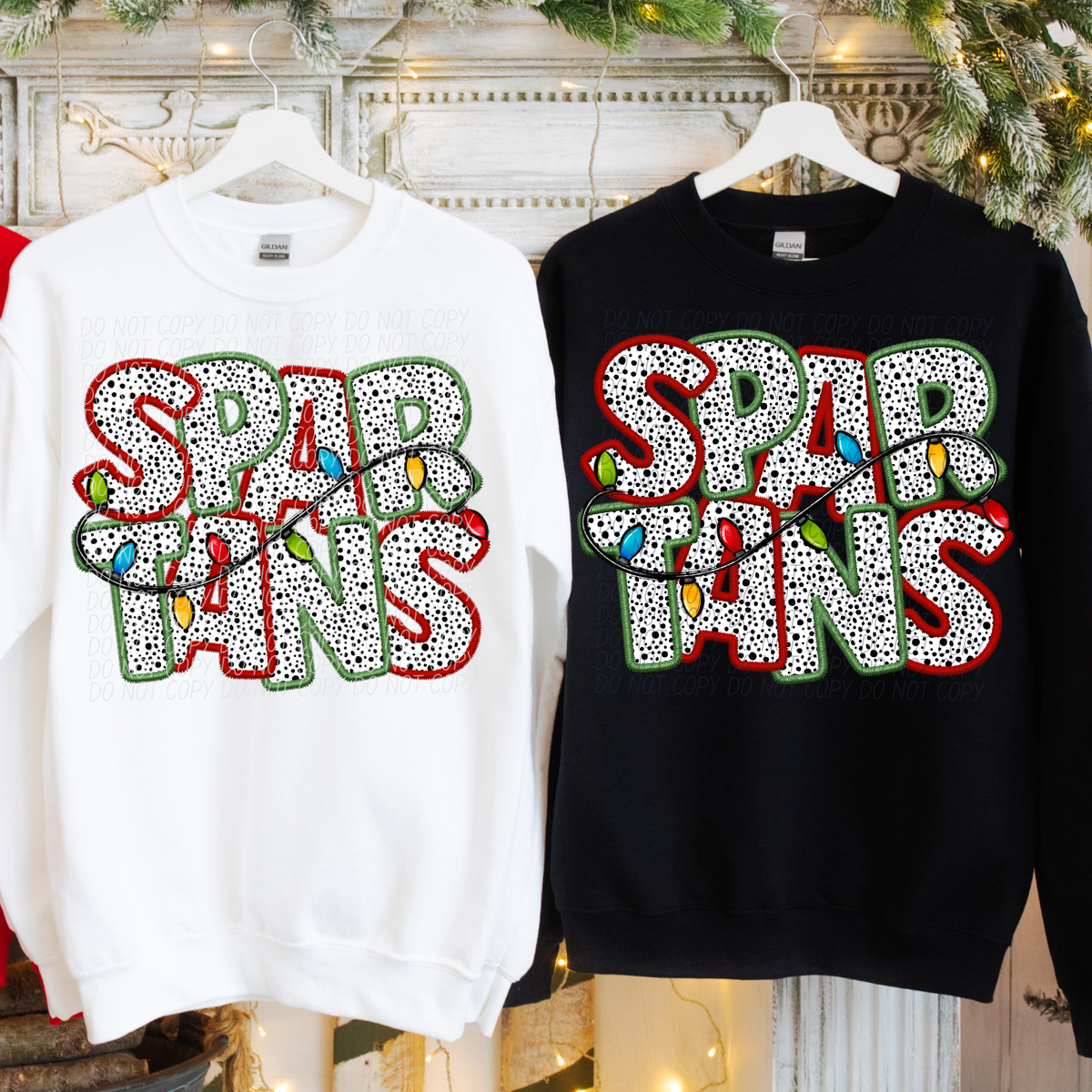 Spartans Christmas Light Mascots (City) DTF Transfer