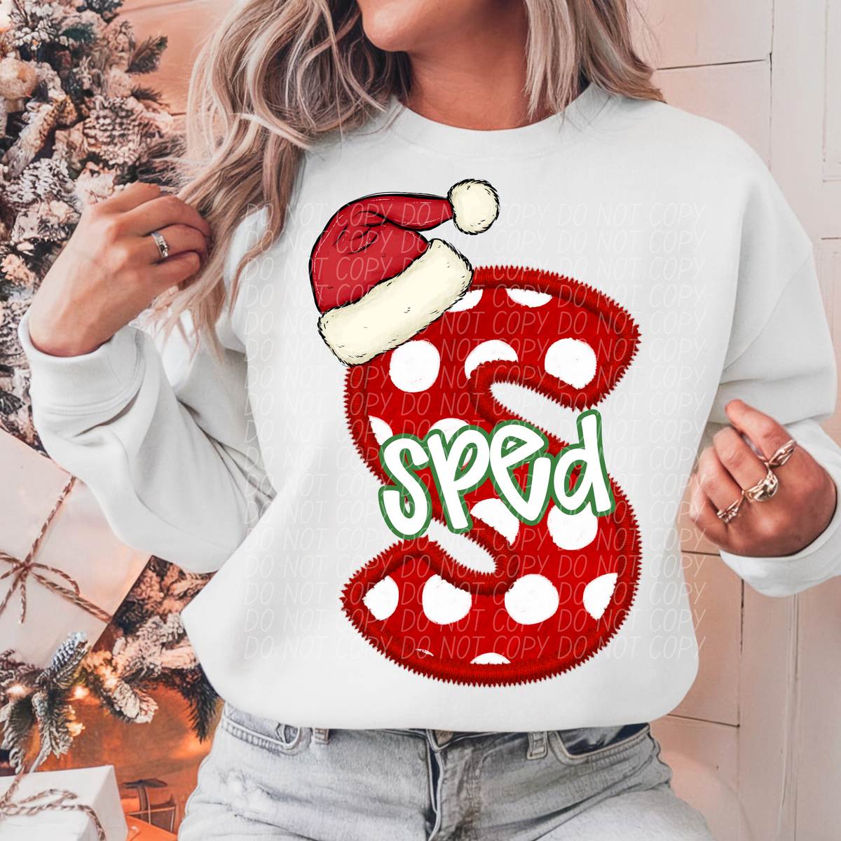 SPED Christmas Faux Embroidery 66604 DTF transfer