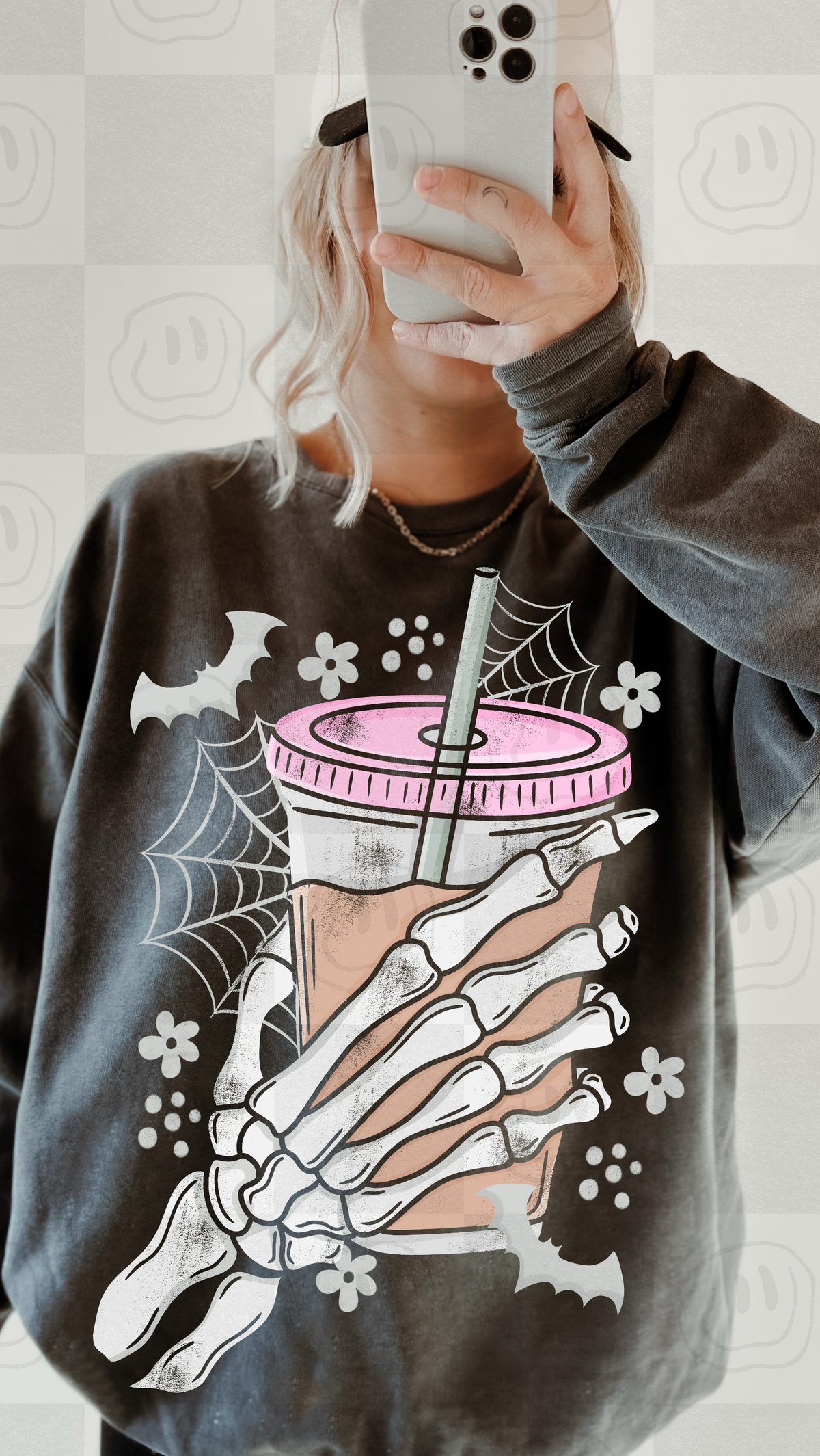 Spooky coffee pink lid (Lyttle) DTF Transfer