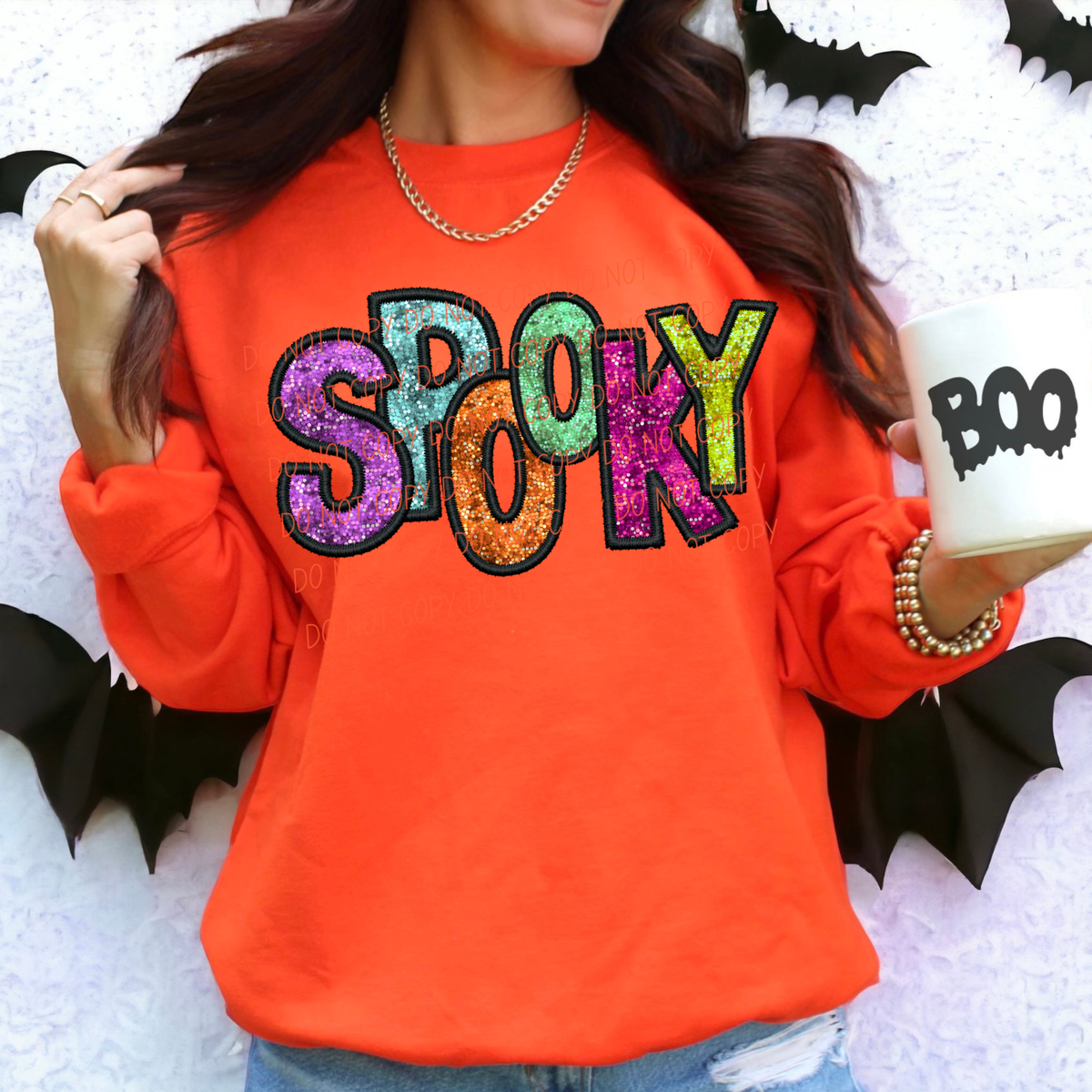 Spooky neon glitter font (City) DTF Transfer