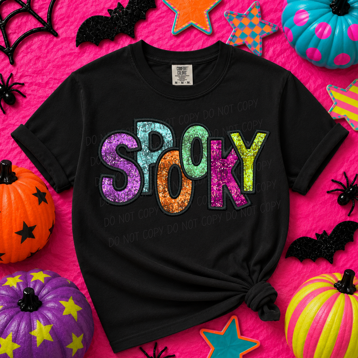 Spooky neon glitter font (City) DTF Transfer