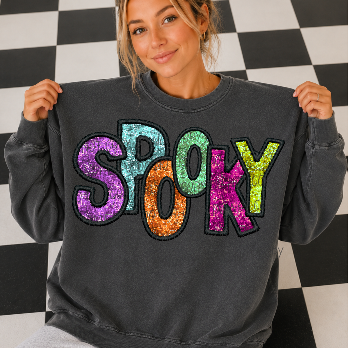 Spooky neon glitter font (City) DTF Transfer