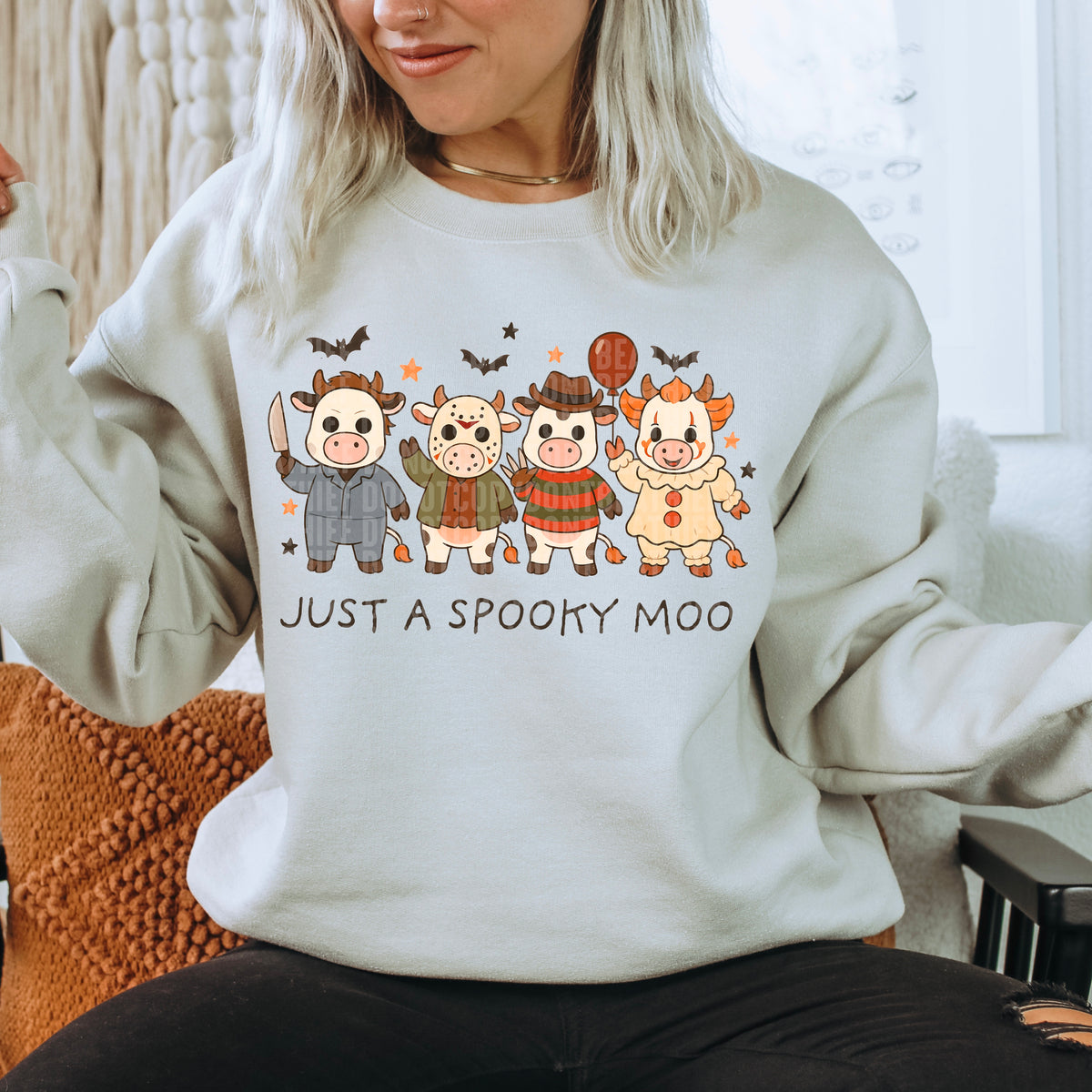 Spooky moo BLACK font 68809 DTF transfer