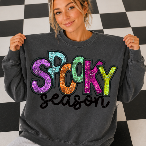 Spooky Season neon glitter font (City) DTF Transfer