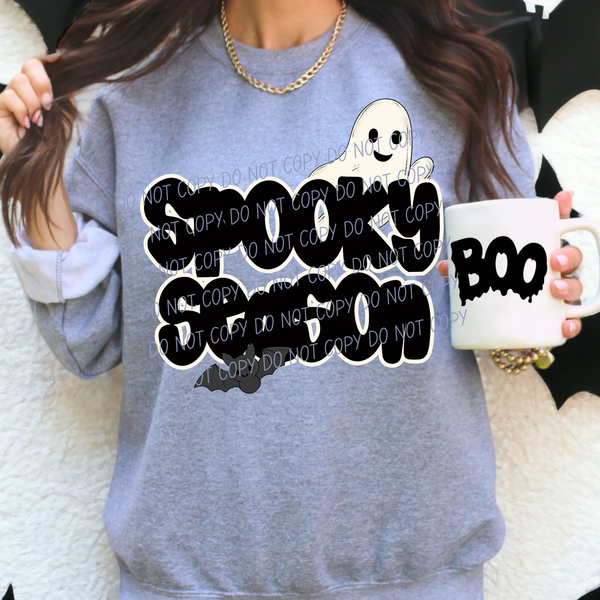 Spooky Season with bat and ghost (City) DTF Transfer