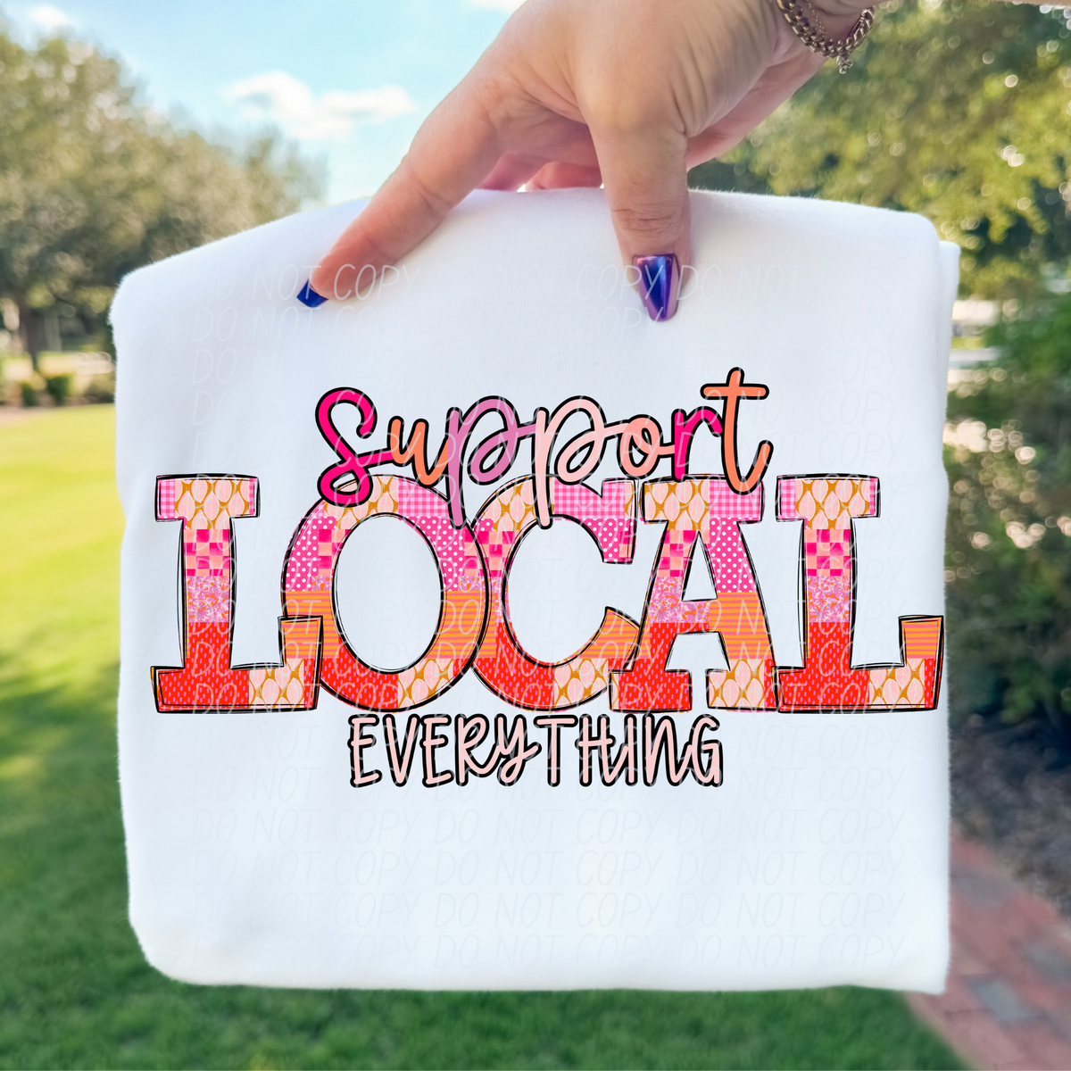 Support local everything PINK (City) DTF Transfer